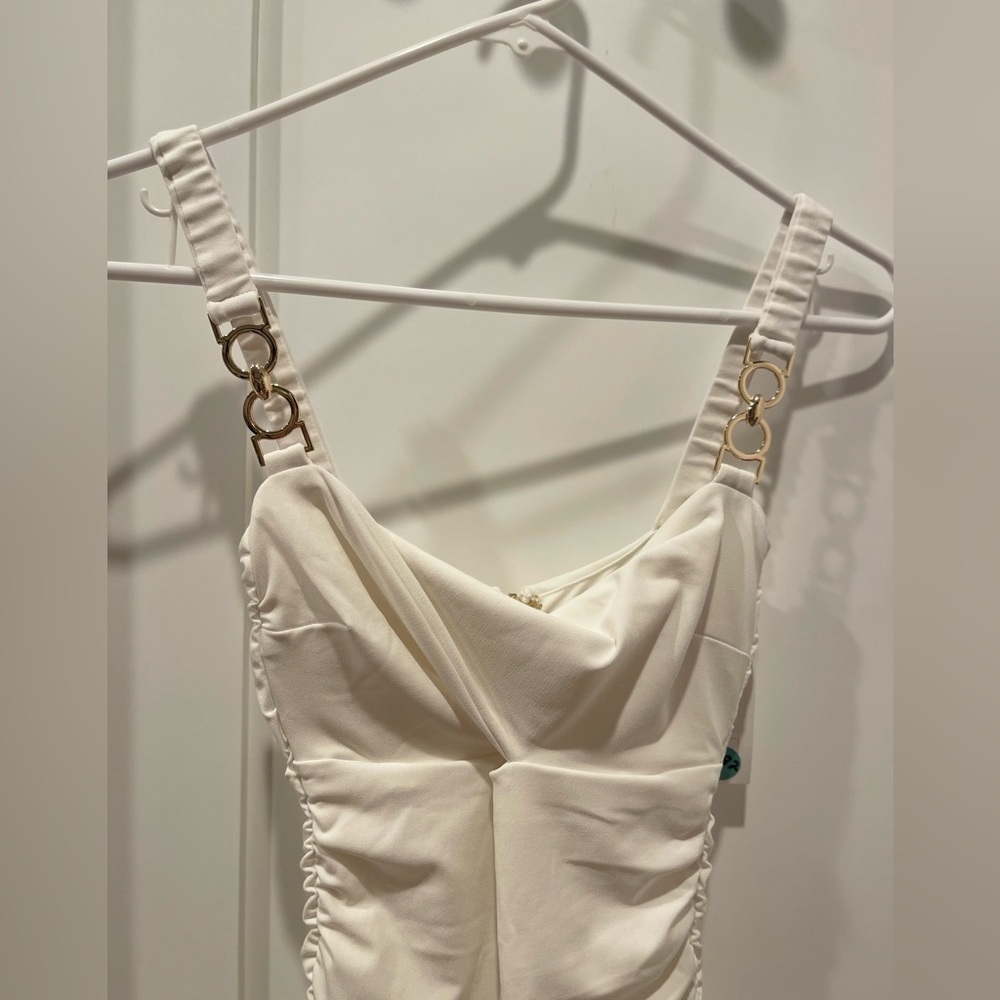 Nookie Fortune Ruched Midi Dress in White .Size XS - Picture 7 of 11